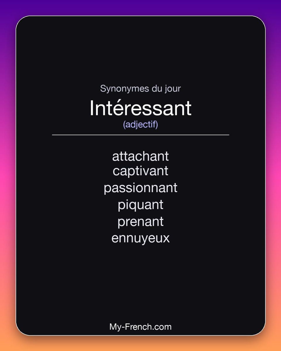 Synonymes de « intéressant »