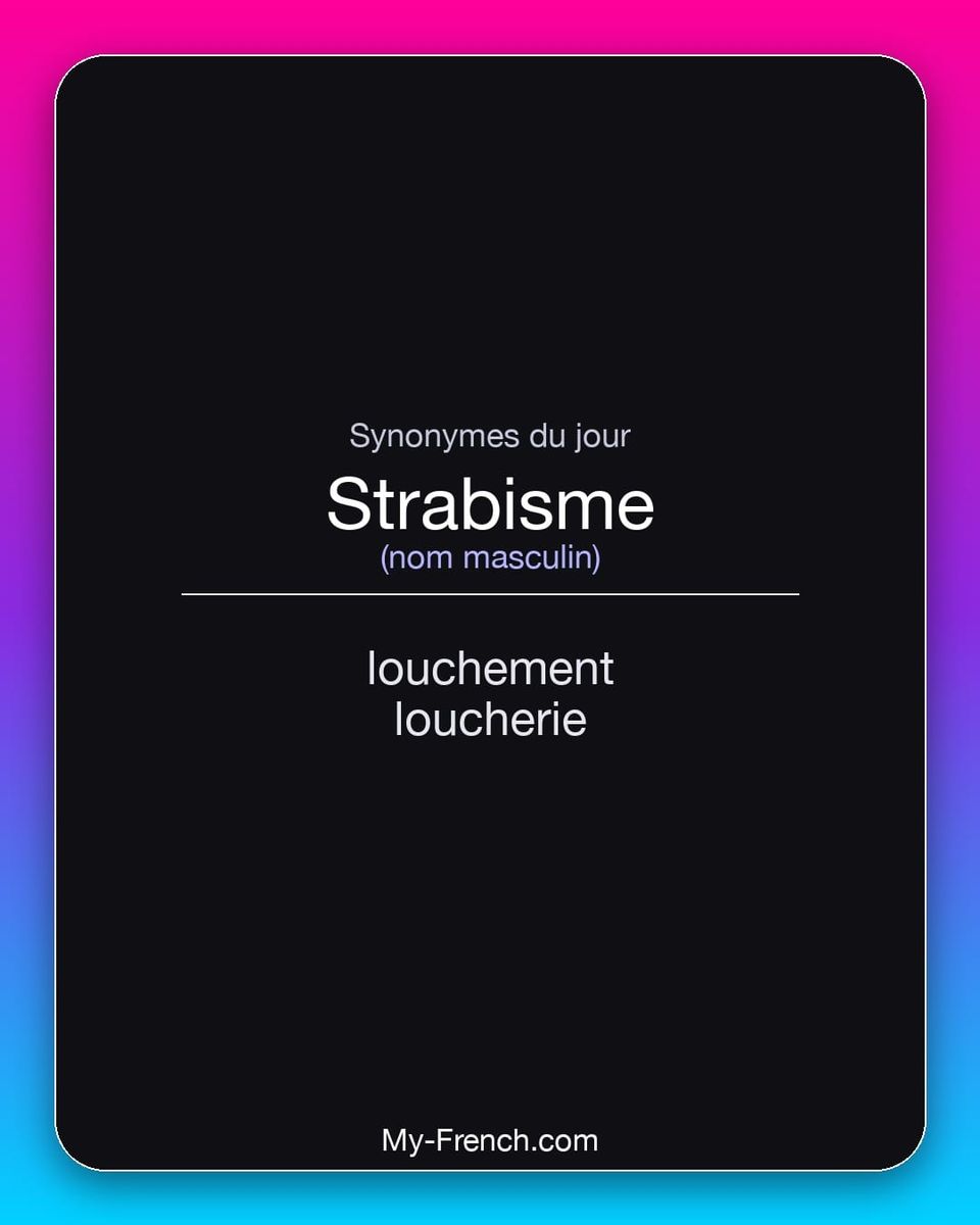 Synonymes de « strabisme »