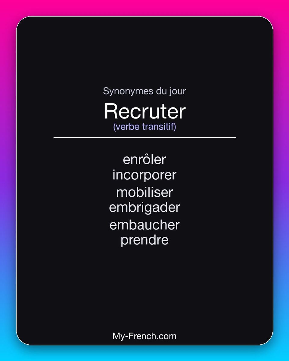 Synonymes de « recruter »