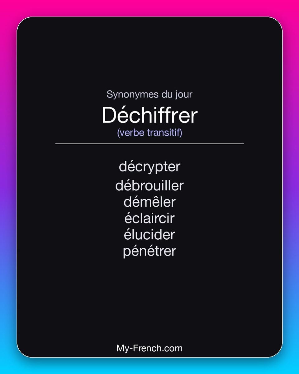 Synonymes de « déchiffrer »