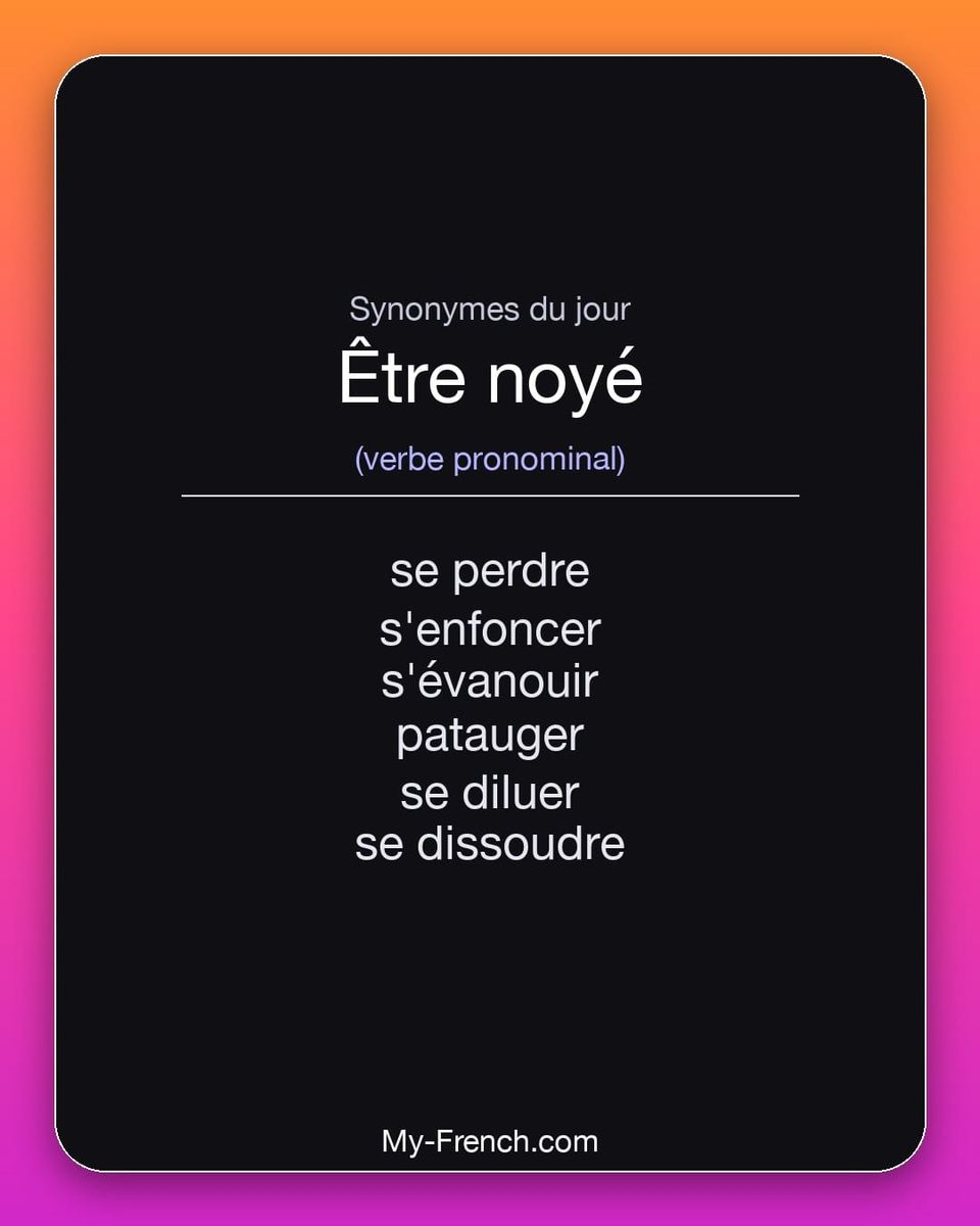 Synonymes de « être noyé »