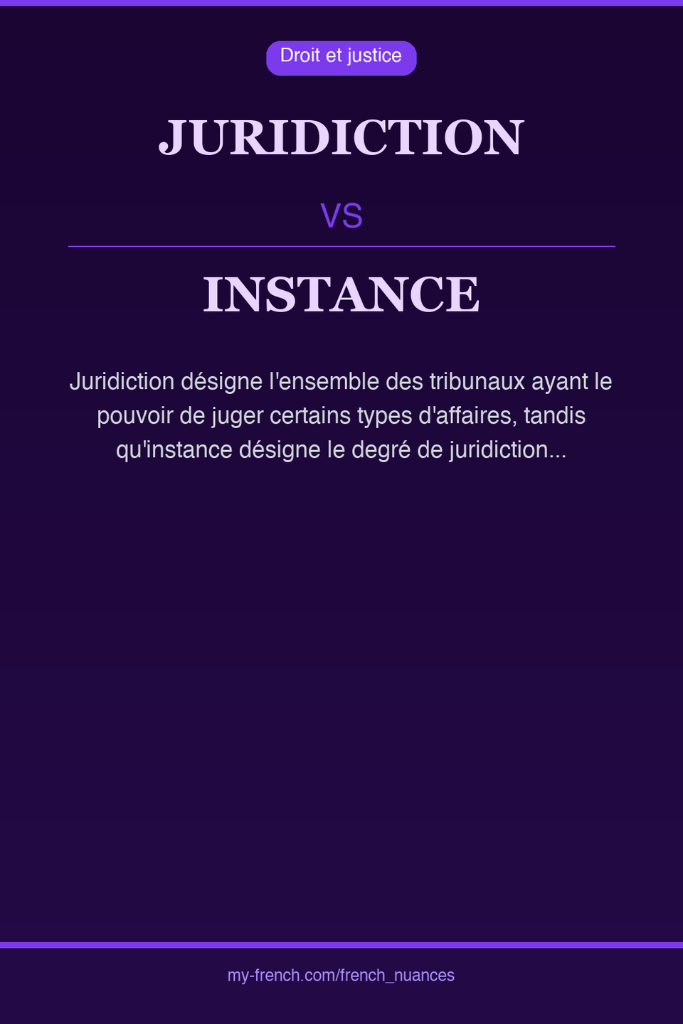juridiction vs instance : quelle nuance ?