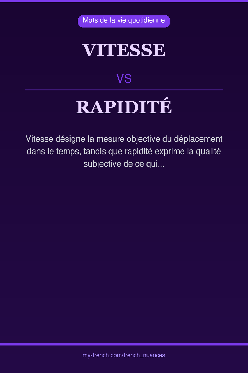 vitesse vs rapidité : quelle nuance ?