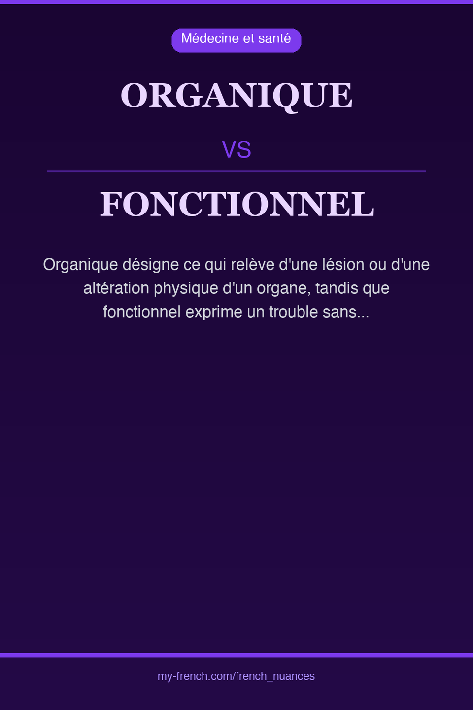 organique vs fonctionnel : quelle nuance ?