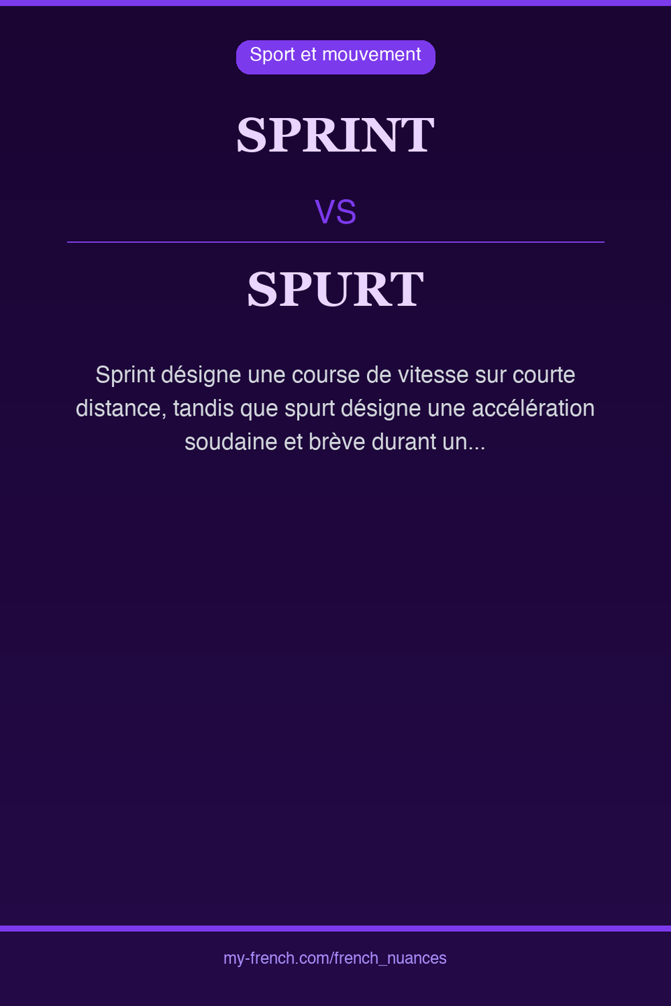 sprint vs spurt : quelle nuance ?
