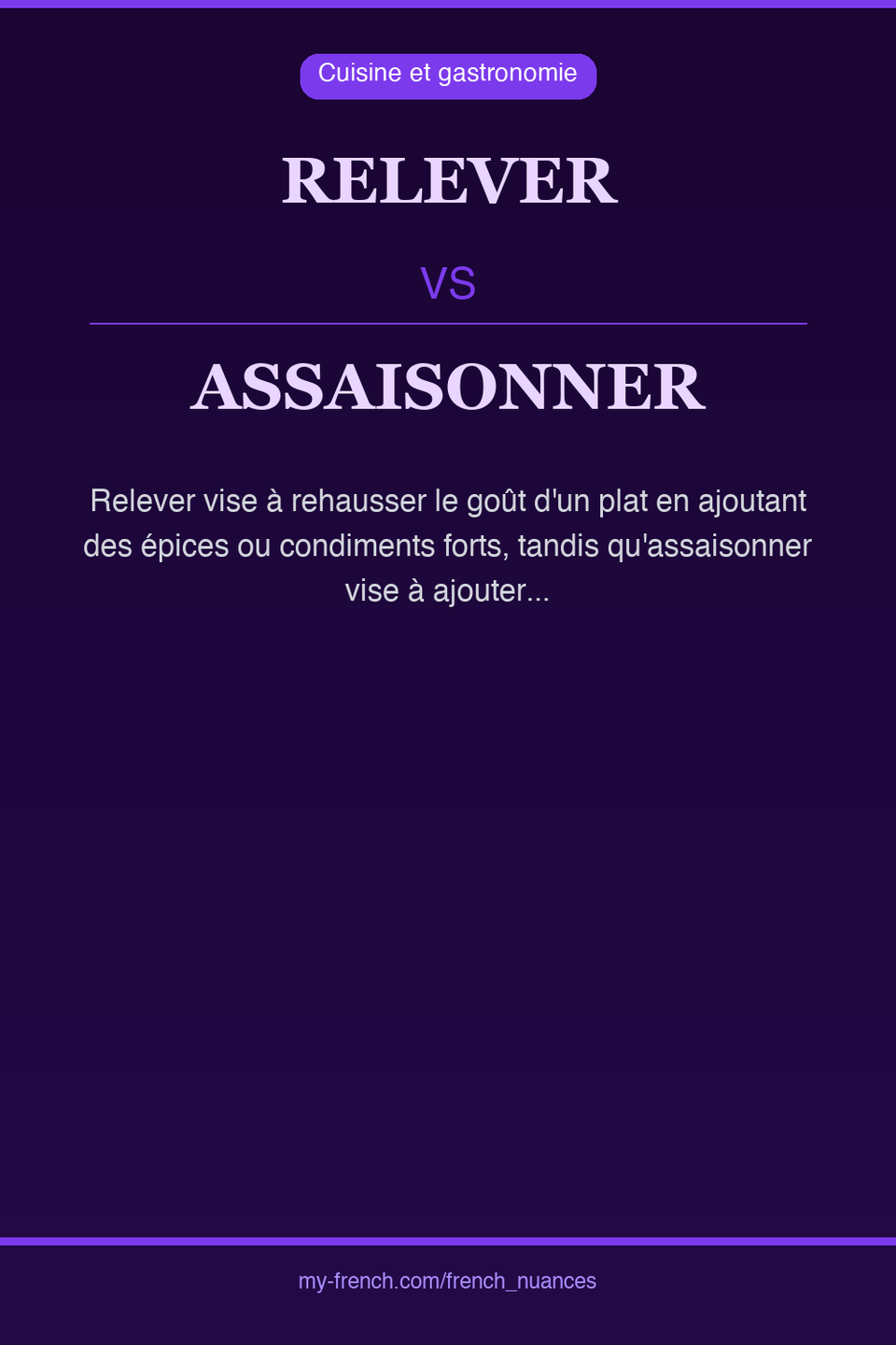 relever vs assaisonner : quelle nuance ?