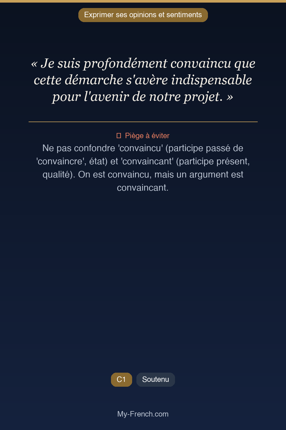 Français des affaires : « Je suis profondément convaincu que cette démarche s'avère indispensabl »