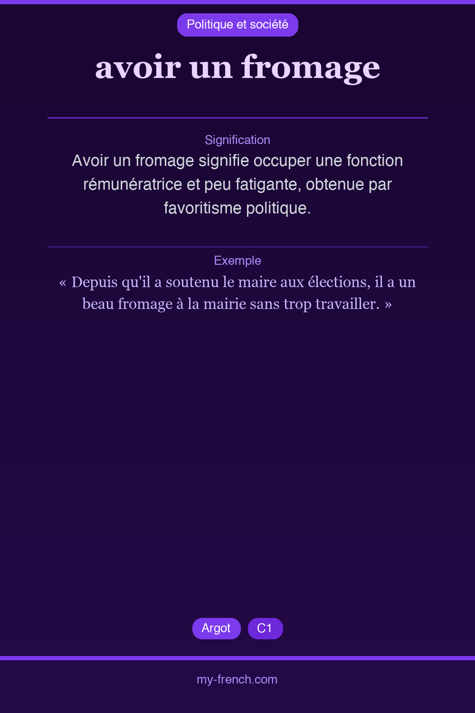 avoir un fromage : que veut dire cette expression ?