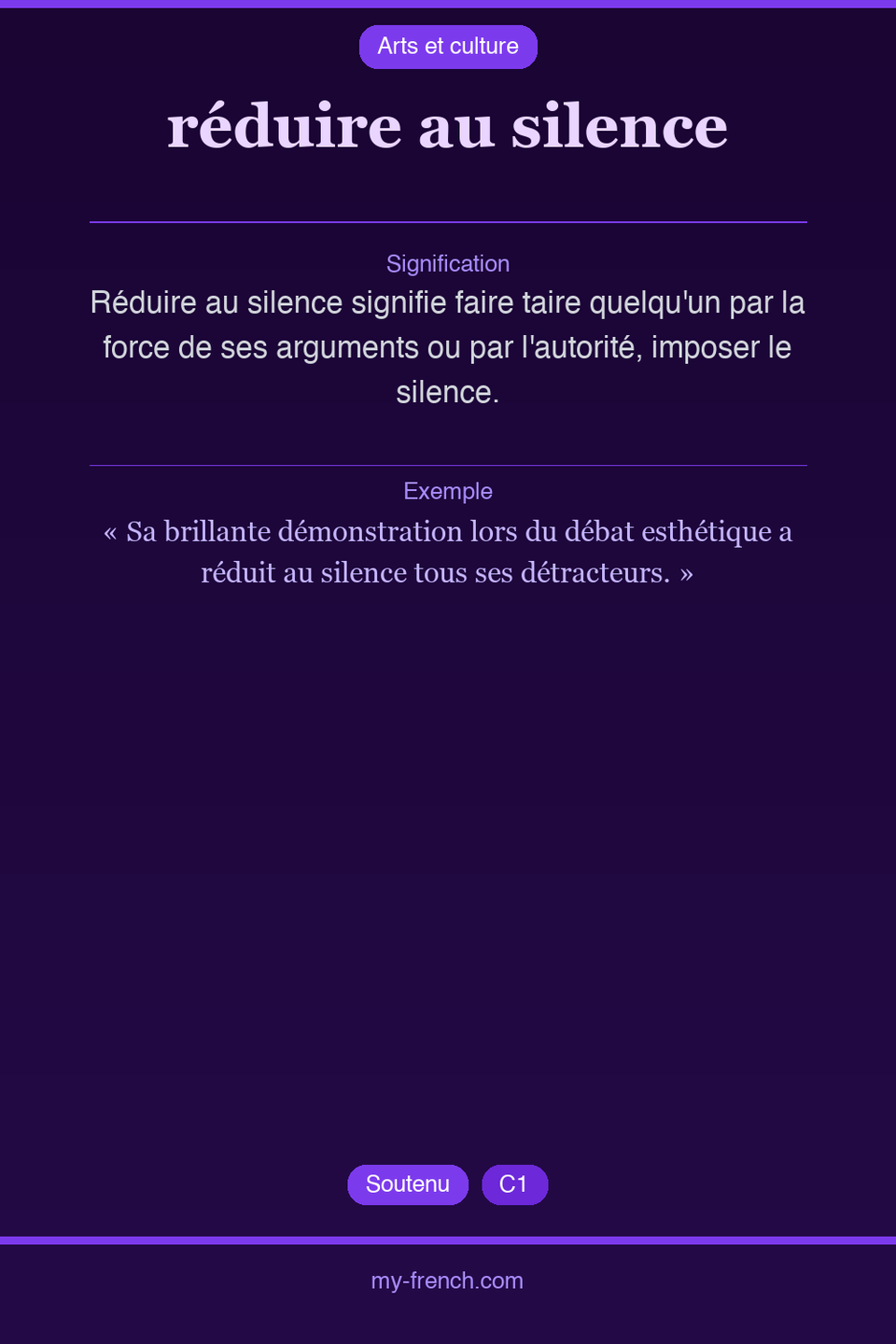réduire au silence : que veut dire cette expression ?