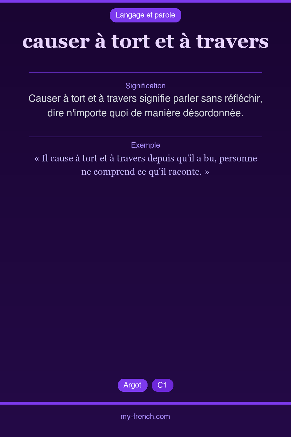causer à tort et à travers : que veut dire cette expression ?