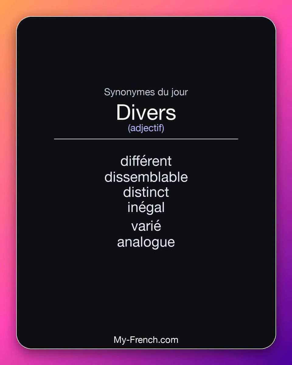 Synonymes de « divers »