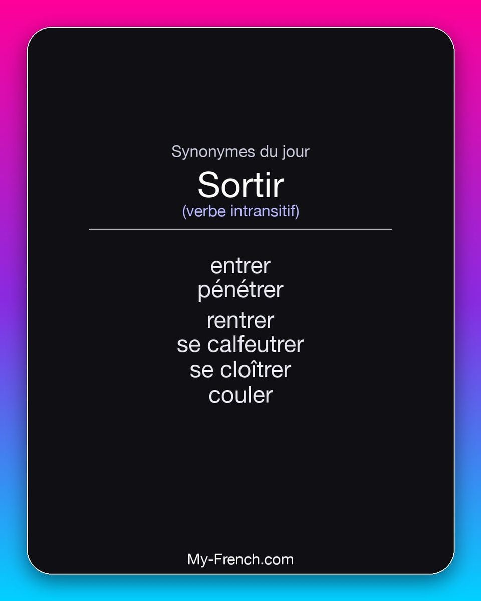 Synonymes de « sortir »