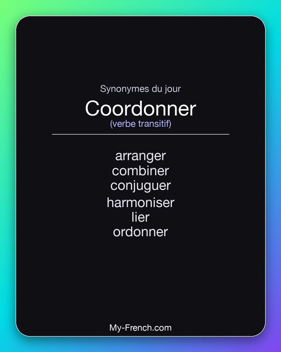 Synonymes de « coordonner »