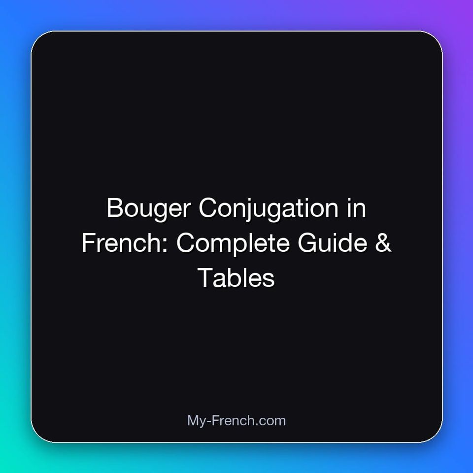 Bouger Conjugation in French: Complete Guide & Tables