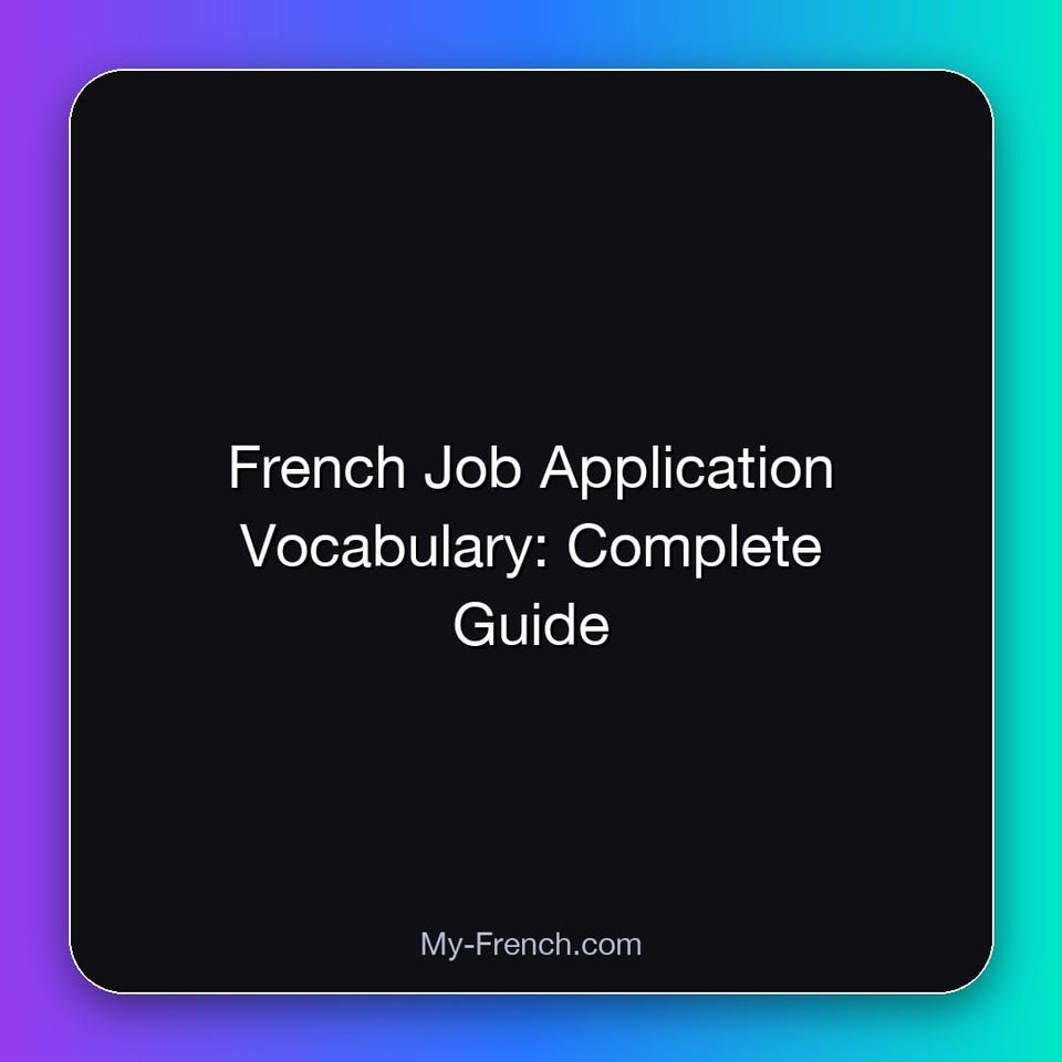 French Job Application Vocabulary: Complete Guide