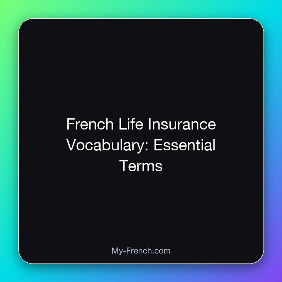 French Life Insurance Vocabulary: Essential Terms