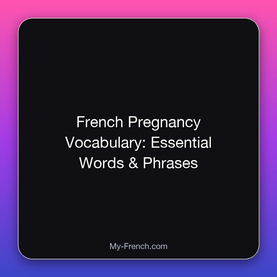 French Pregnancy Vocabulary: Essential Words & Phrases