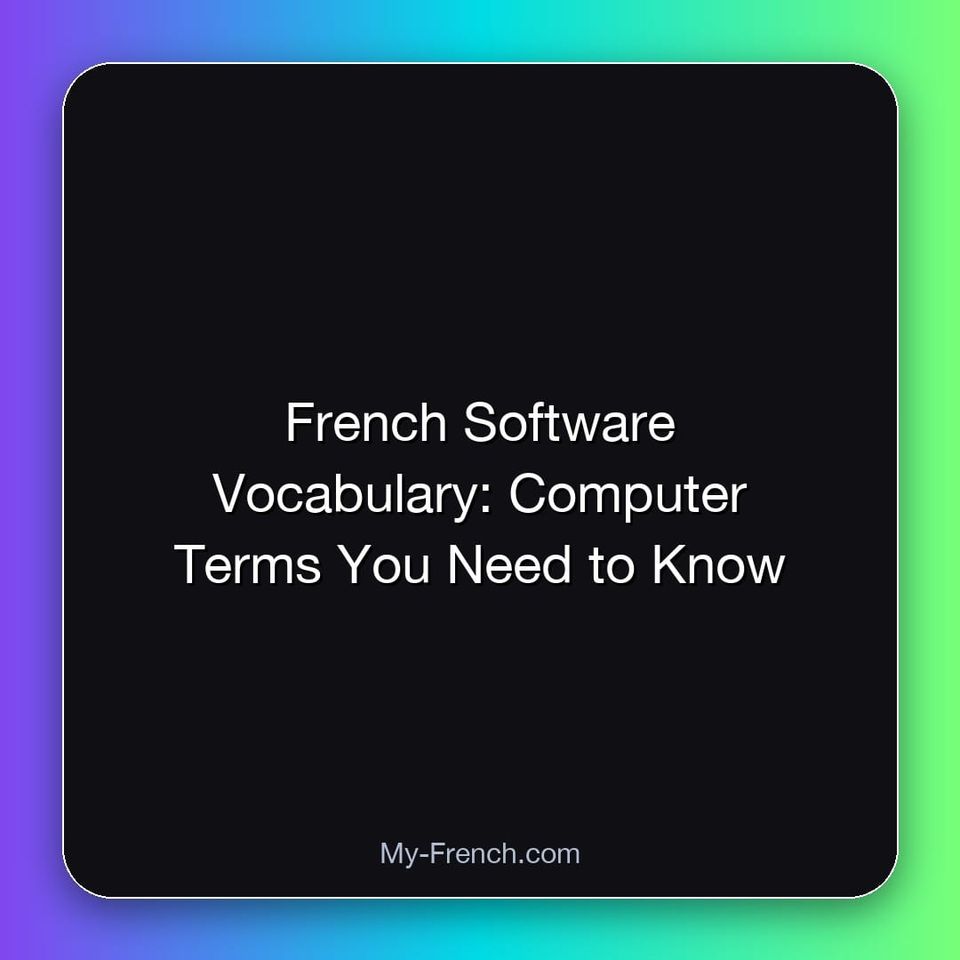 French Software Vocabulary: Computer Terms You Need to Know