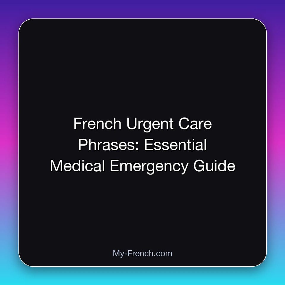 French Urgent Care Phrases: Essential Medical Emergency Guide