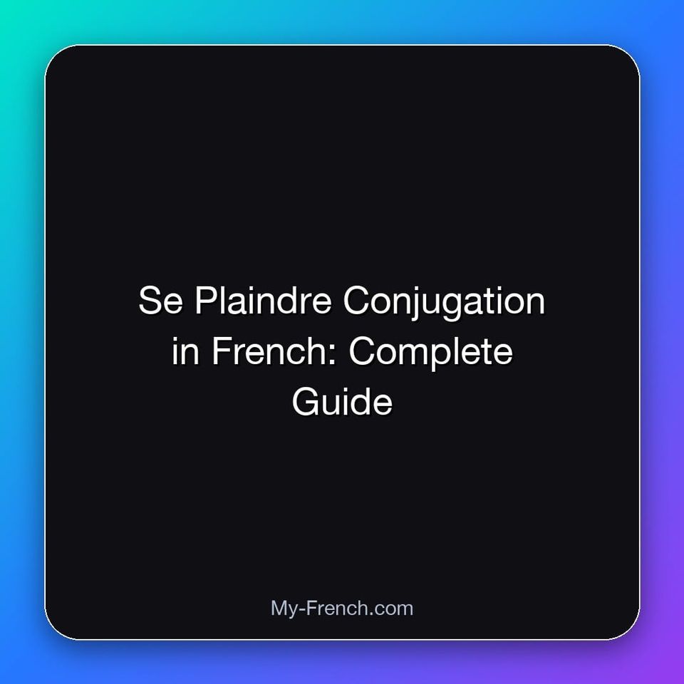 Se Plaindre Conjugation in French: Complete Guide