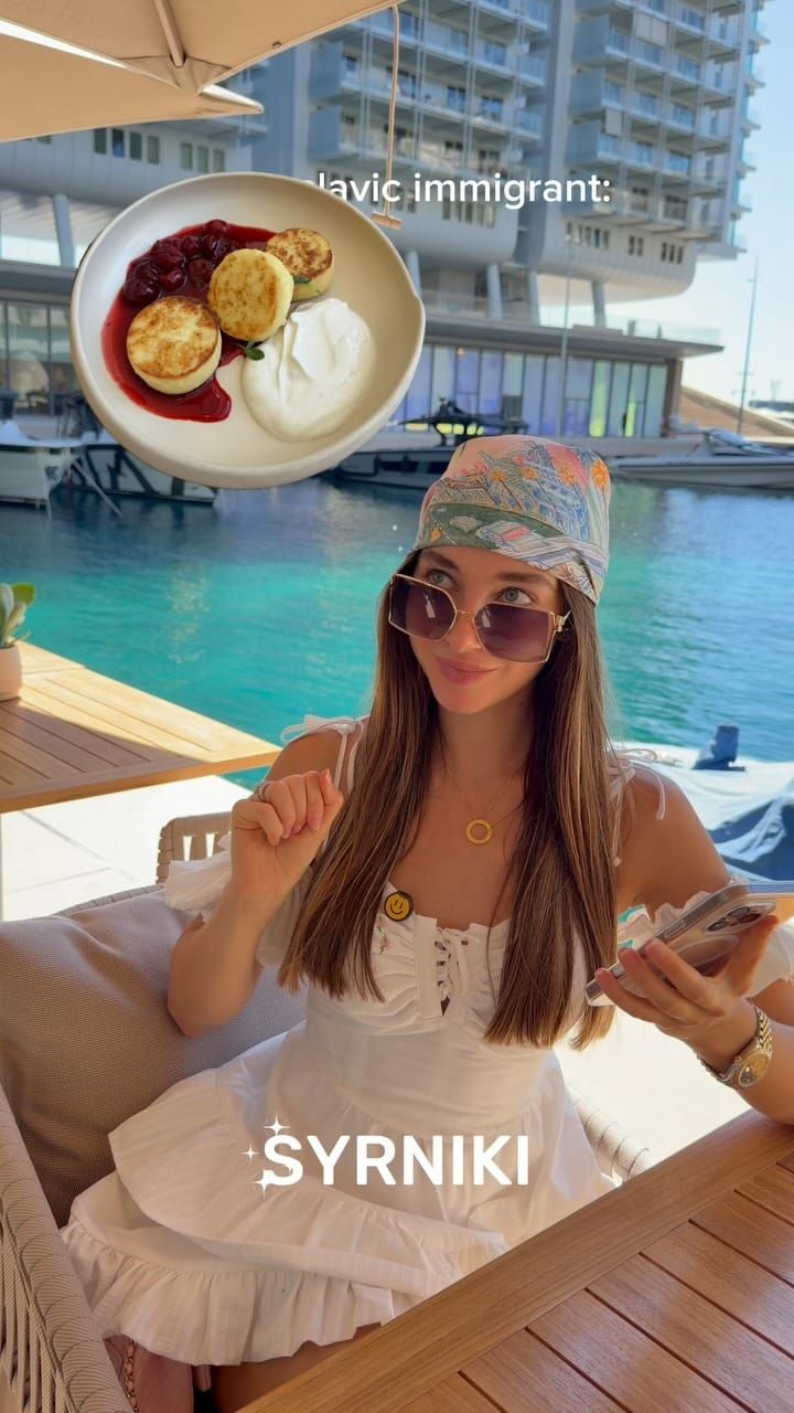 📸 @Angelika | MONACO | LUXURY CONTENT CREATOR : « YES or NO?!🤣❤️
Every Slavic soul abroad will understand this 😍🙏🤣
If SYRNIKI are on the menu, they will be ordered! 🛎️ 📍 🥞 🌸 my fit from 🤍 »