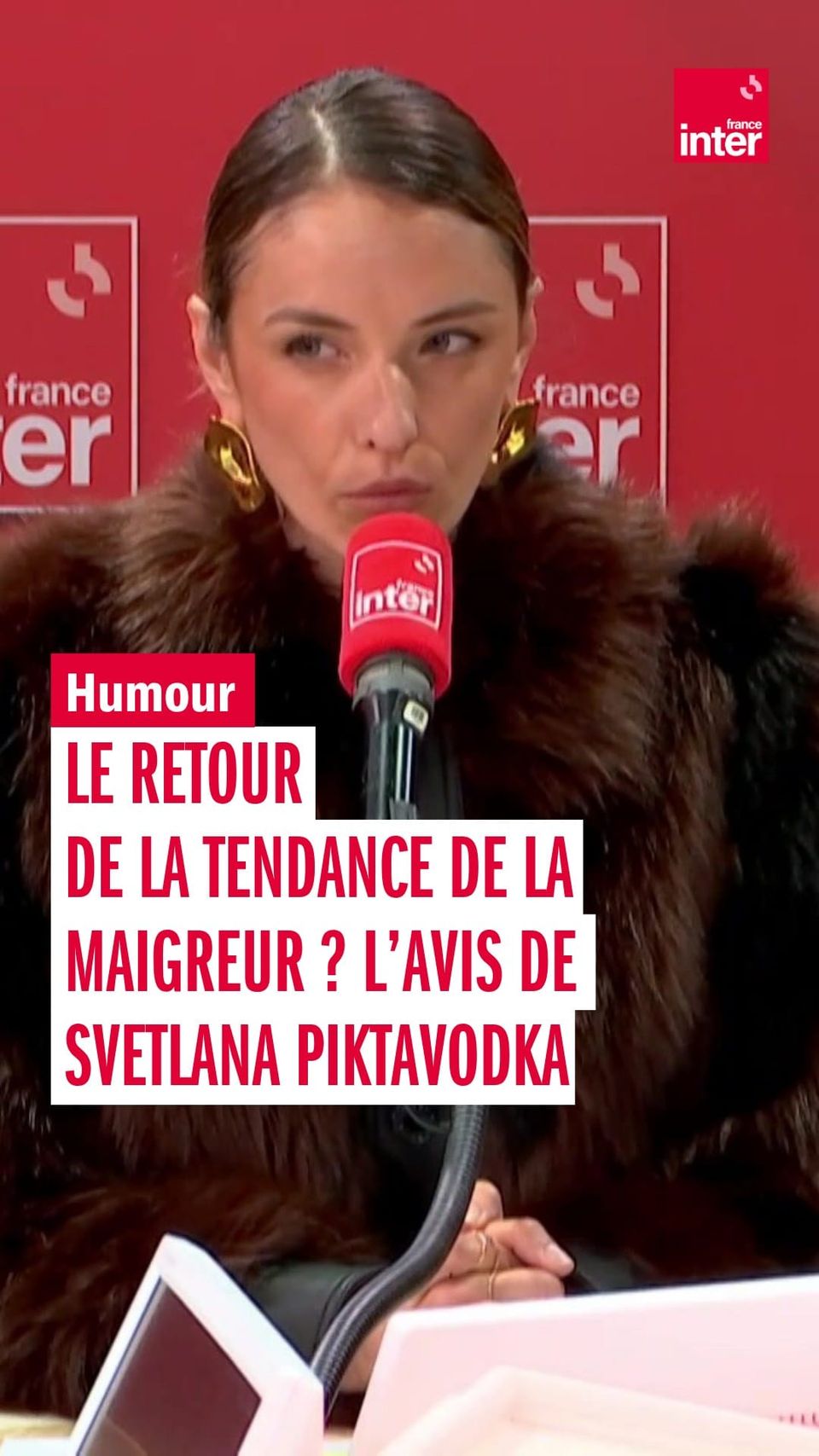 📸 @France Inter : « Svetlana Piktavodka ( pense qu'on ne peut pas être trop maigre comme on ne peut pas être trop heureux, trop riche, ou trop fan de Rosalía »