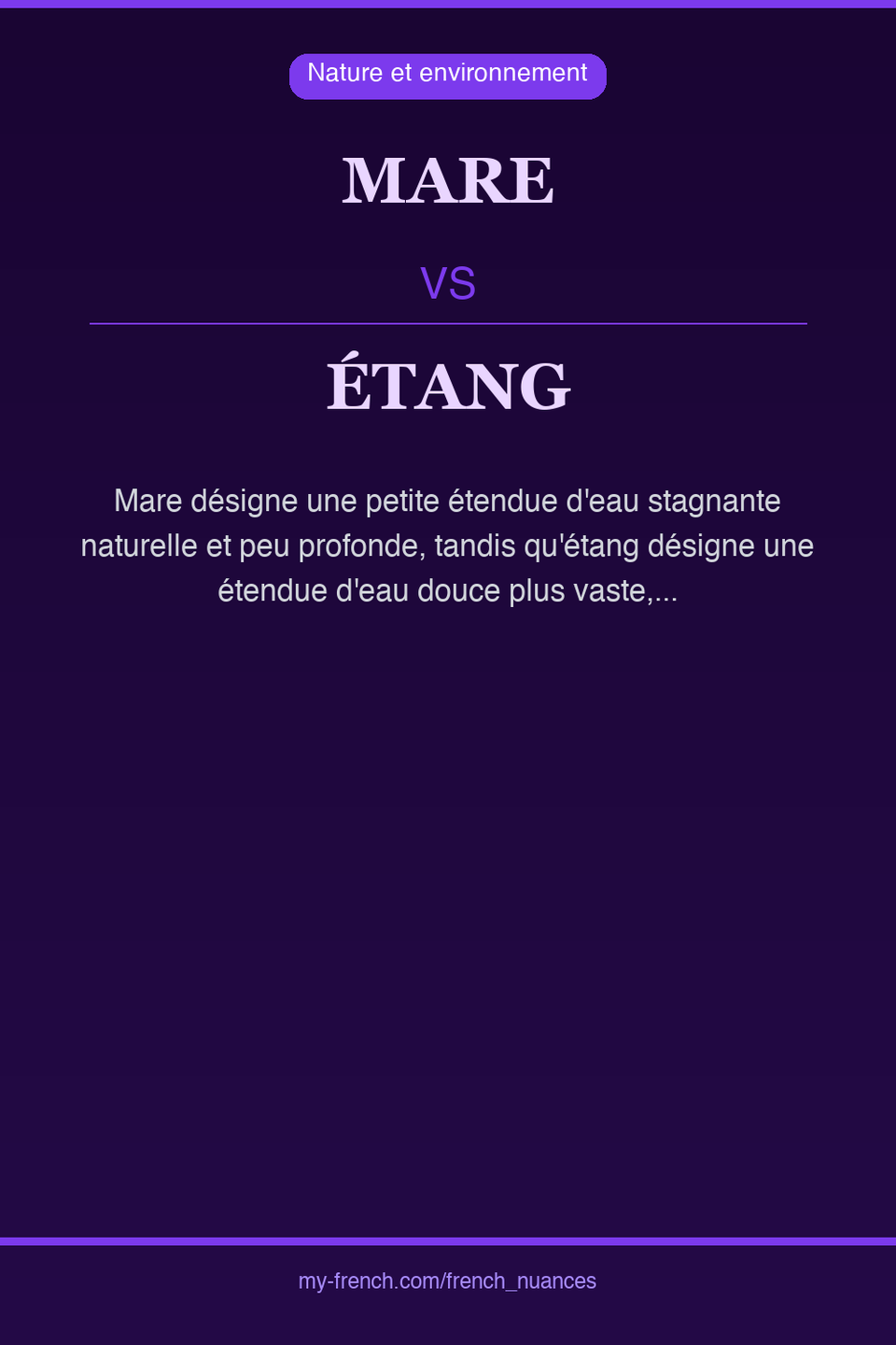 mare vs étang : quelle nuance ?