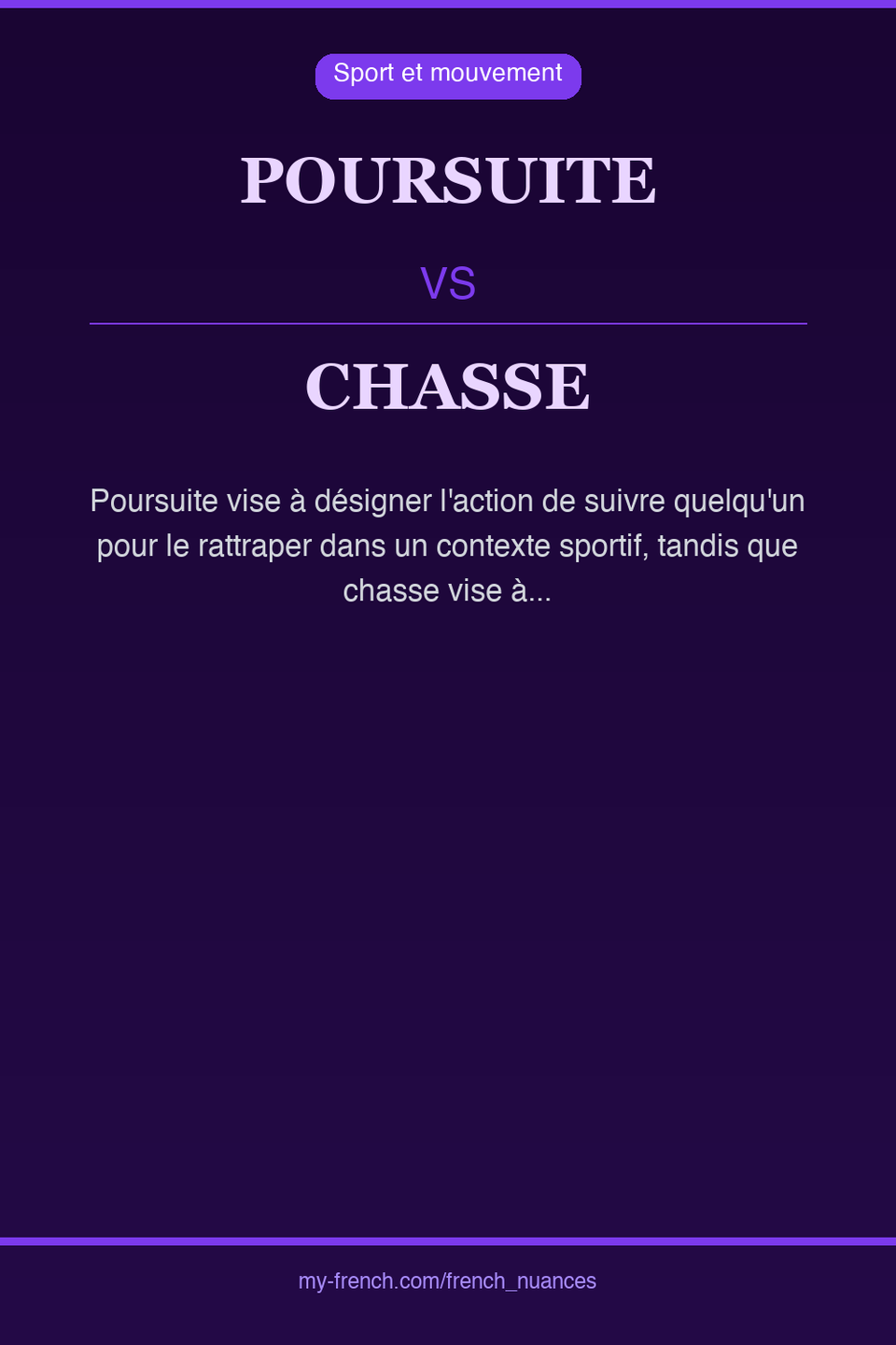 poursuite vs chasse : quelle nuance ?
