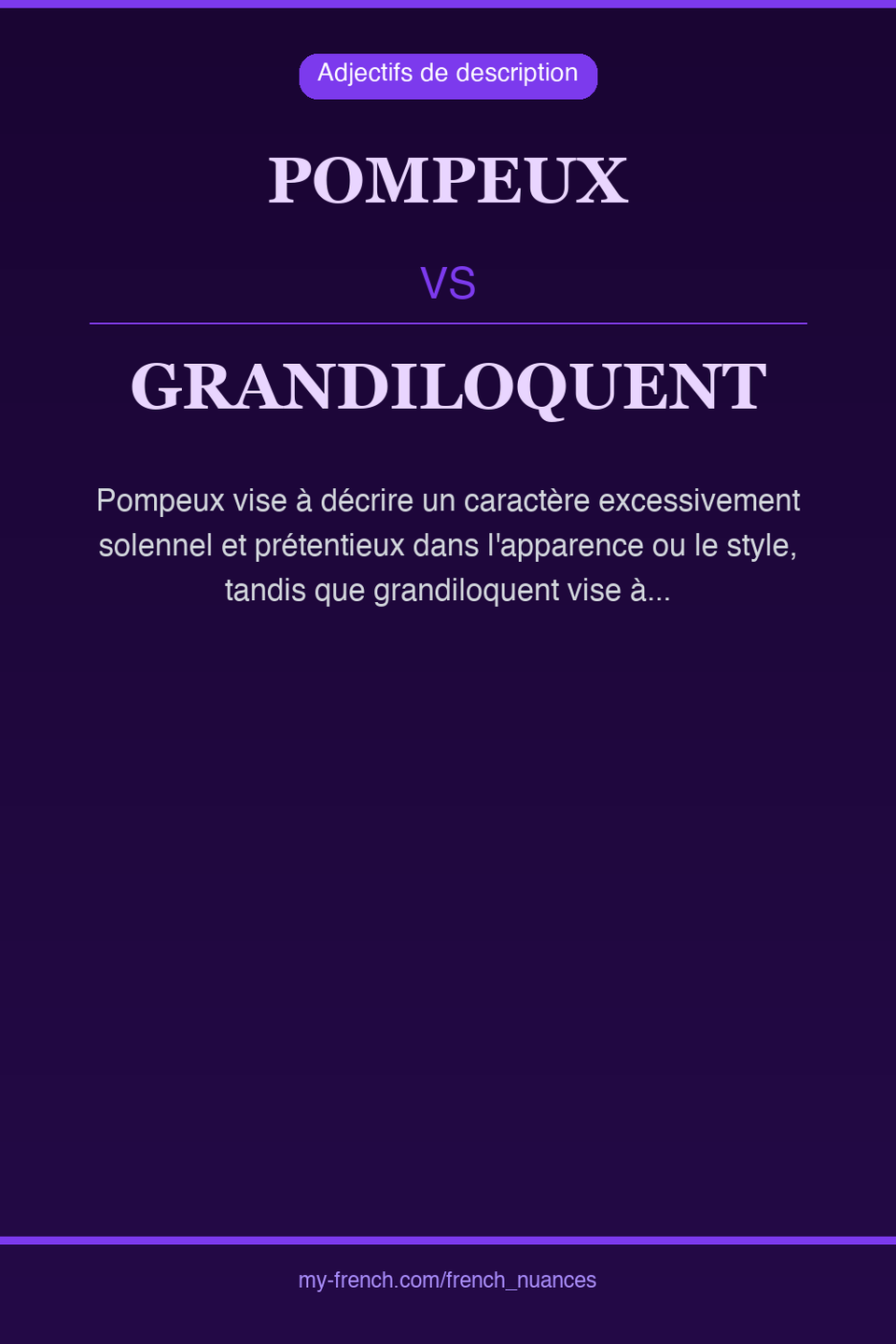 pompeux vs grandiloquent : quelle nuance ?