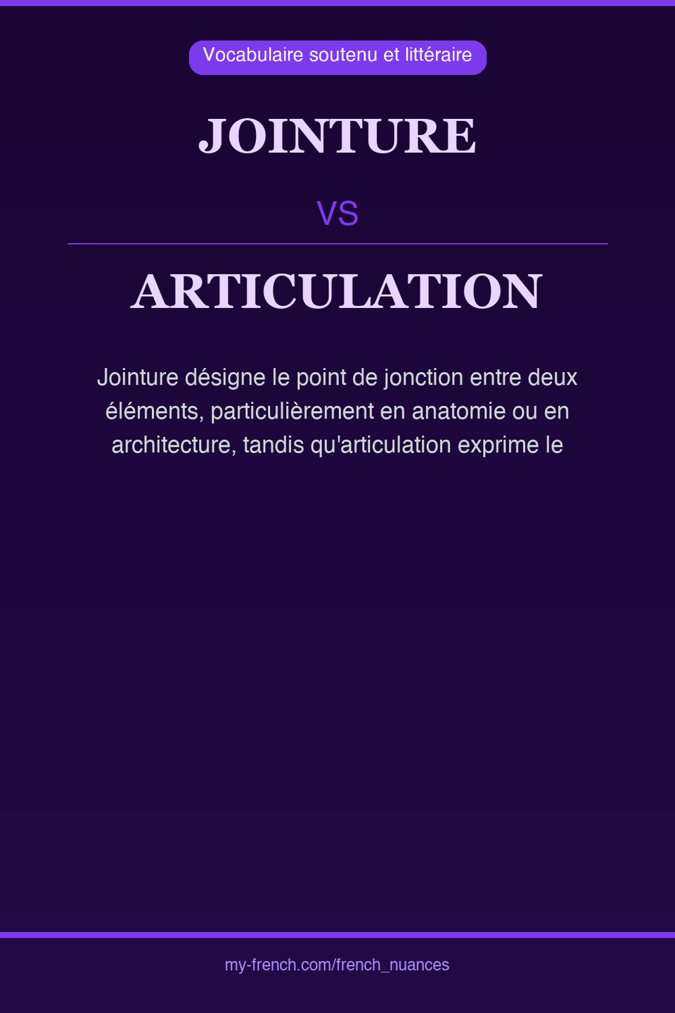 jointure vs articulation : quelle nuance ?
