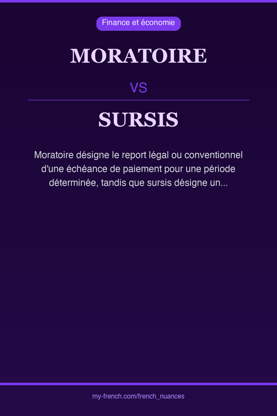 moratoire vs sursis : quelle nuance ?