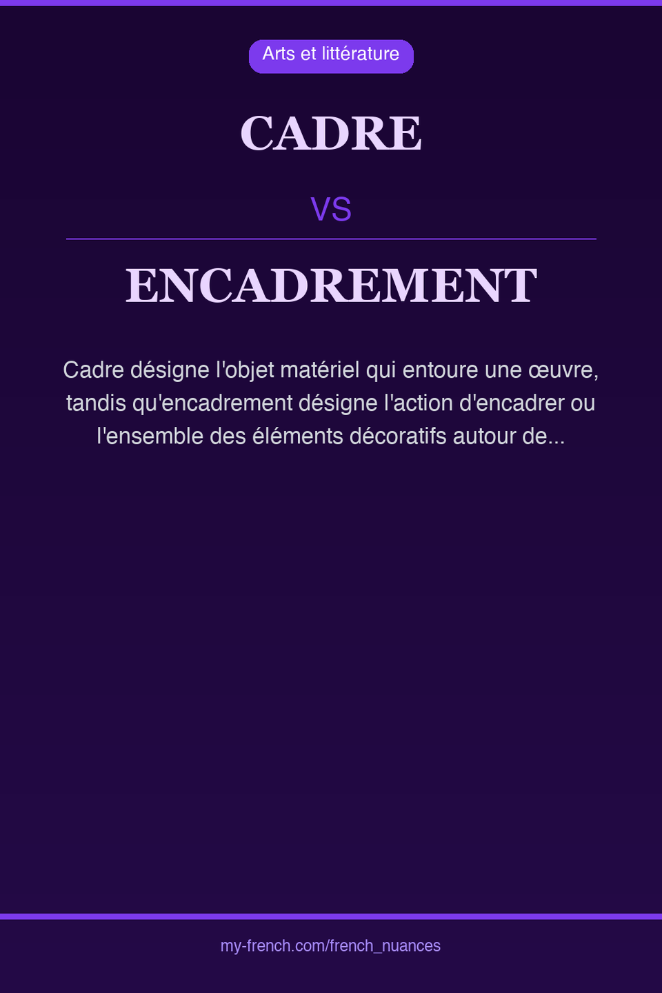 cadre vs encadrement : quelle nuance ?