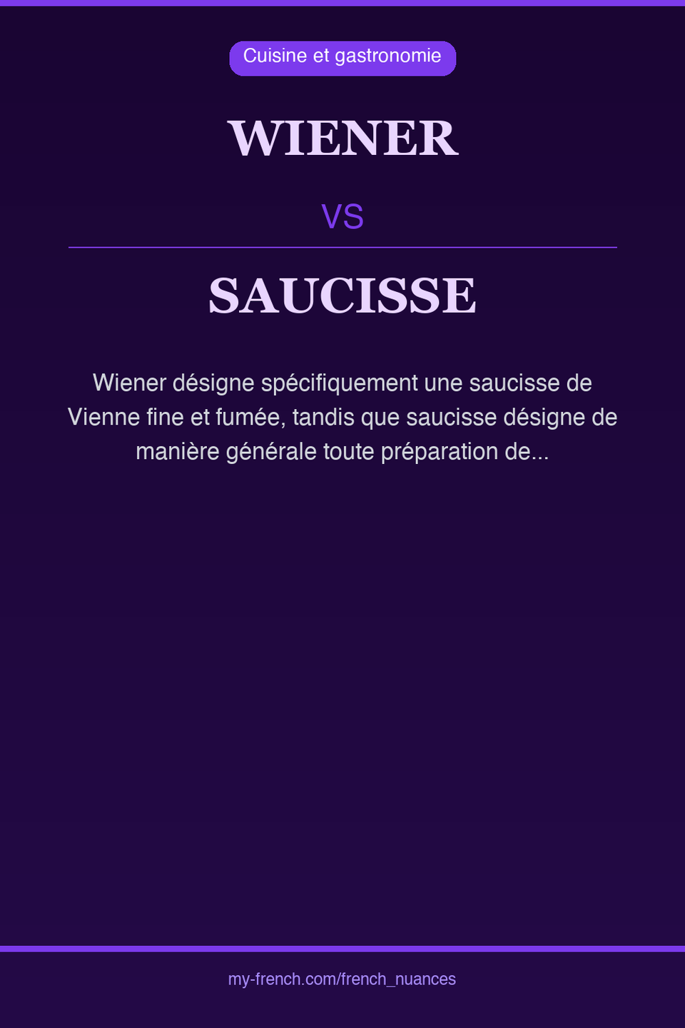 wiener vs saucisse : quelle nuance ?
