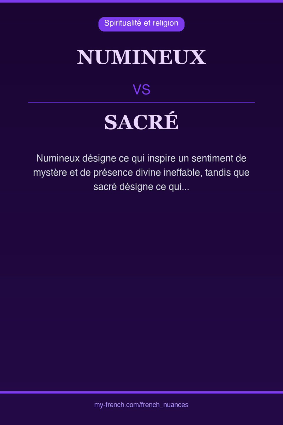numineux vs sacré : quelle nuance ?