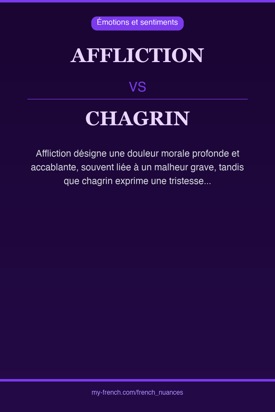 affliction vs chagrin : quelle nuance ?
