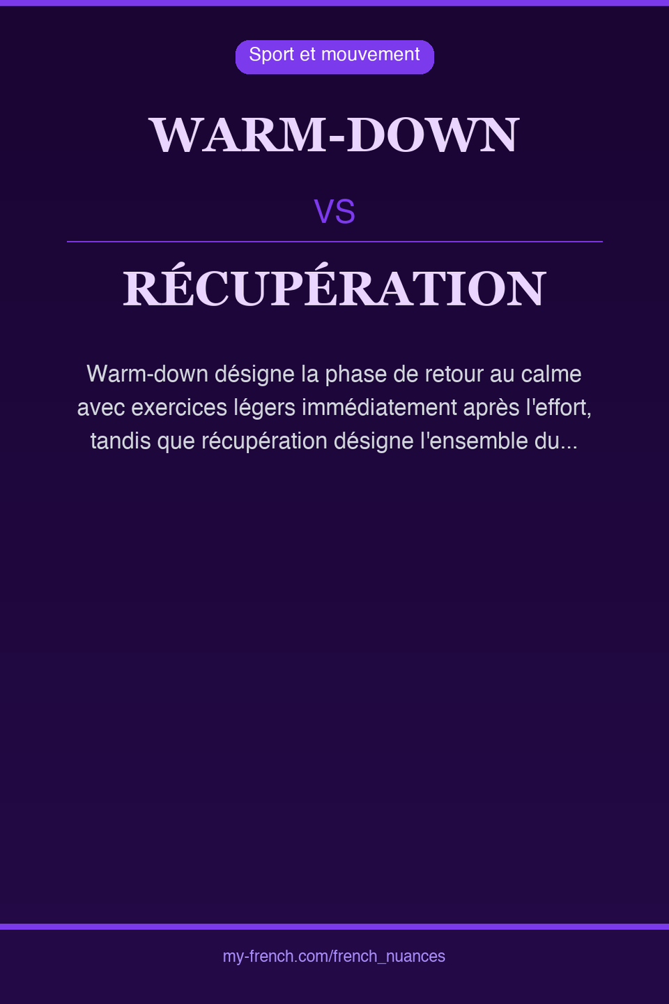 warm-down vs récupération : quelle nuance ?
