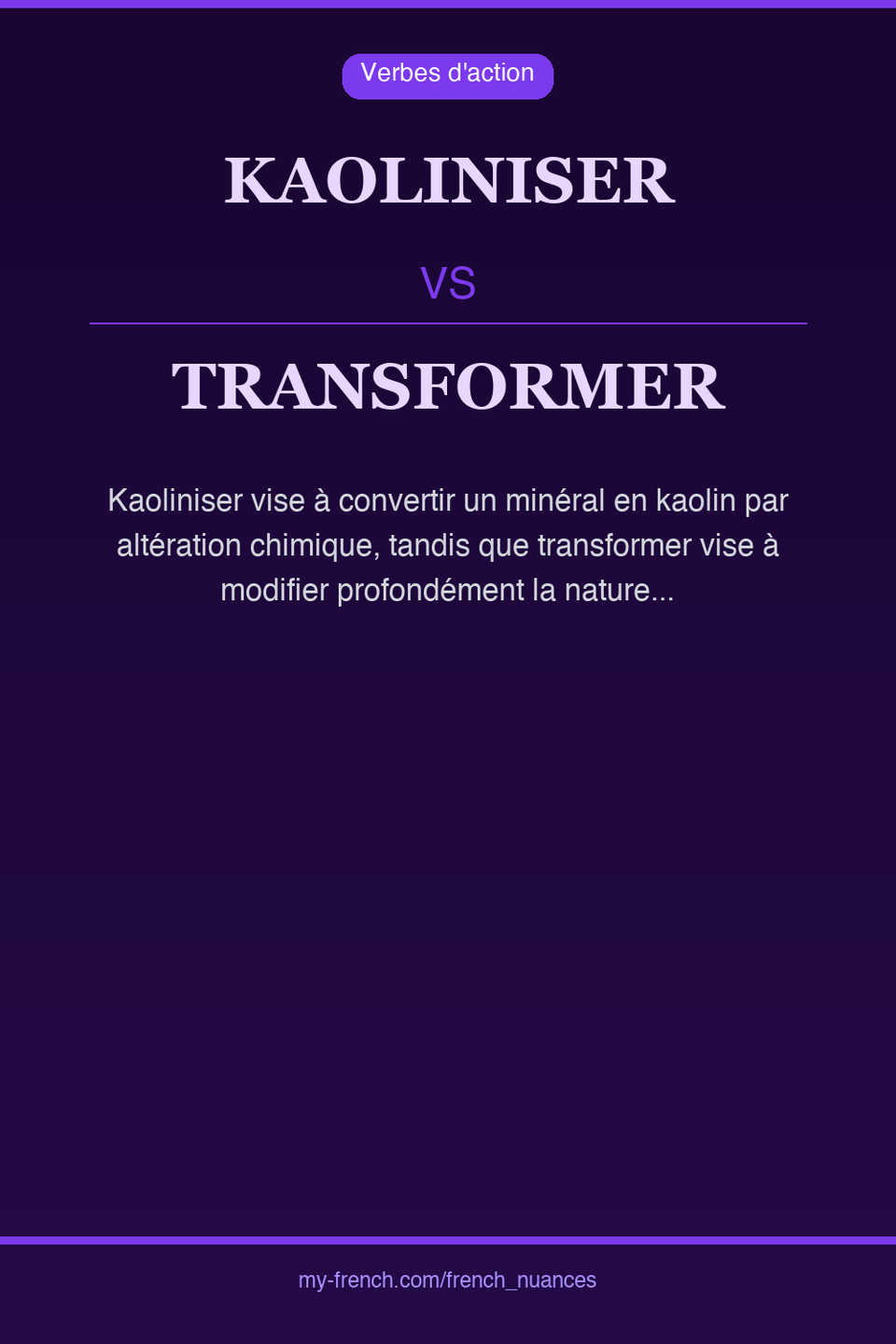 kaoliniser vs transformer : quelle nuance ?