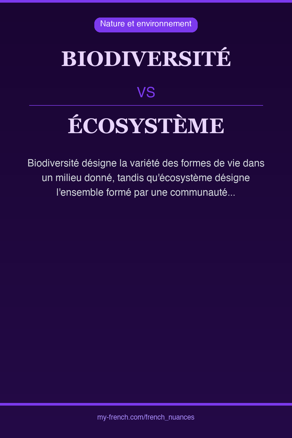 biodiversité vs écosystème : quelle nuance ?