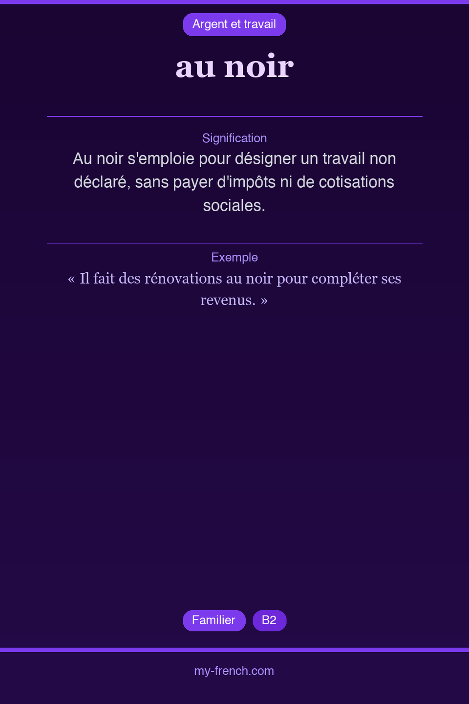 au noir : que veut dire cette expression ?