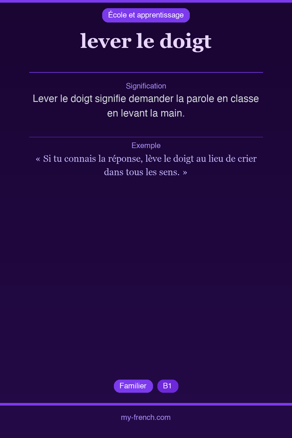 lever le doigt : que veut dire cette expression ?