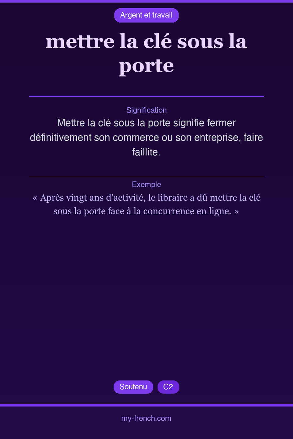mettre la clé sous la porte : que veut dire cette expression ?