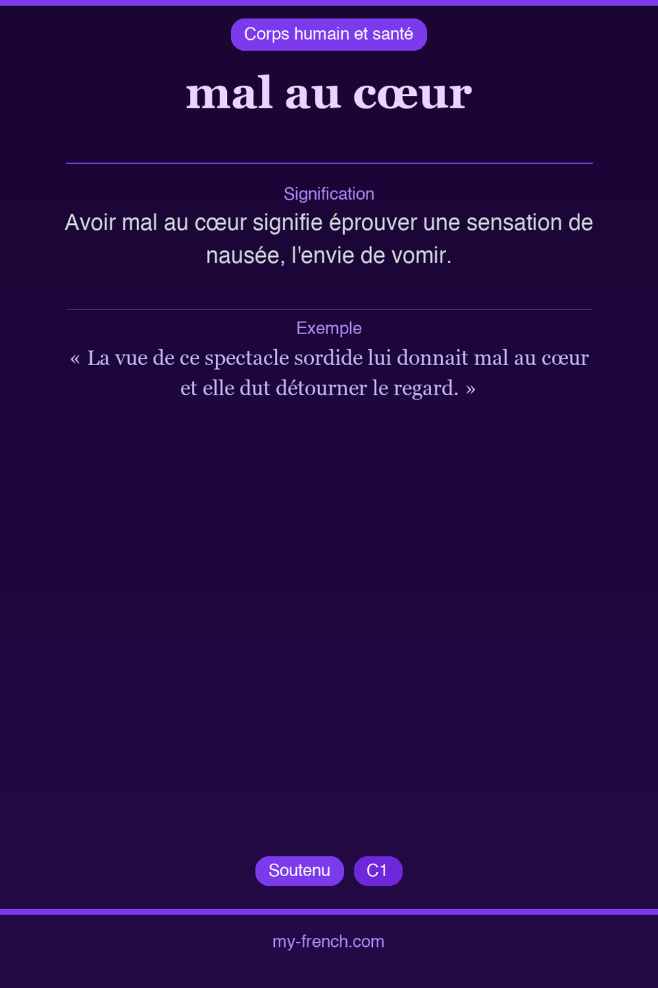 mal au cœur : que veut dire cette expression ?