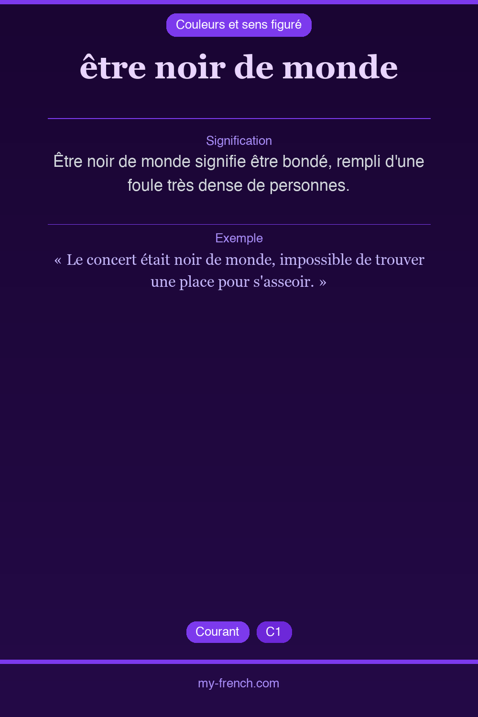 être noir de monde : que veut dire cette expression ?