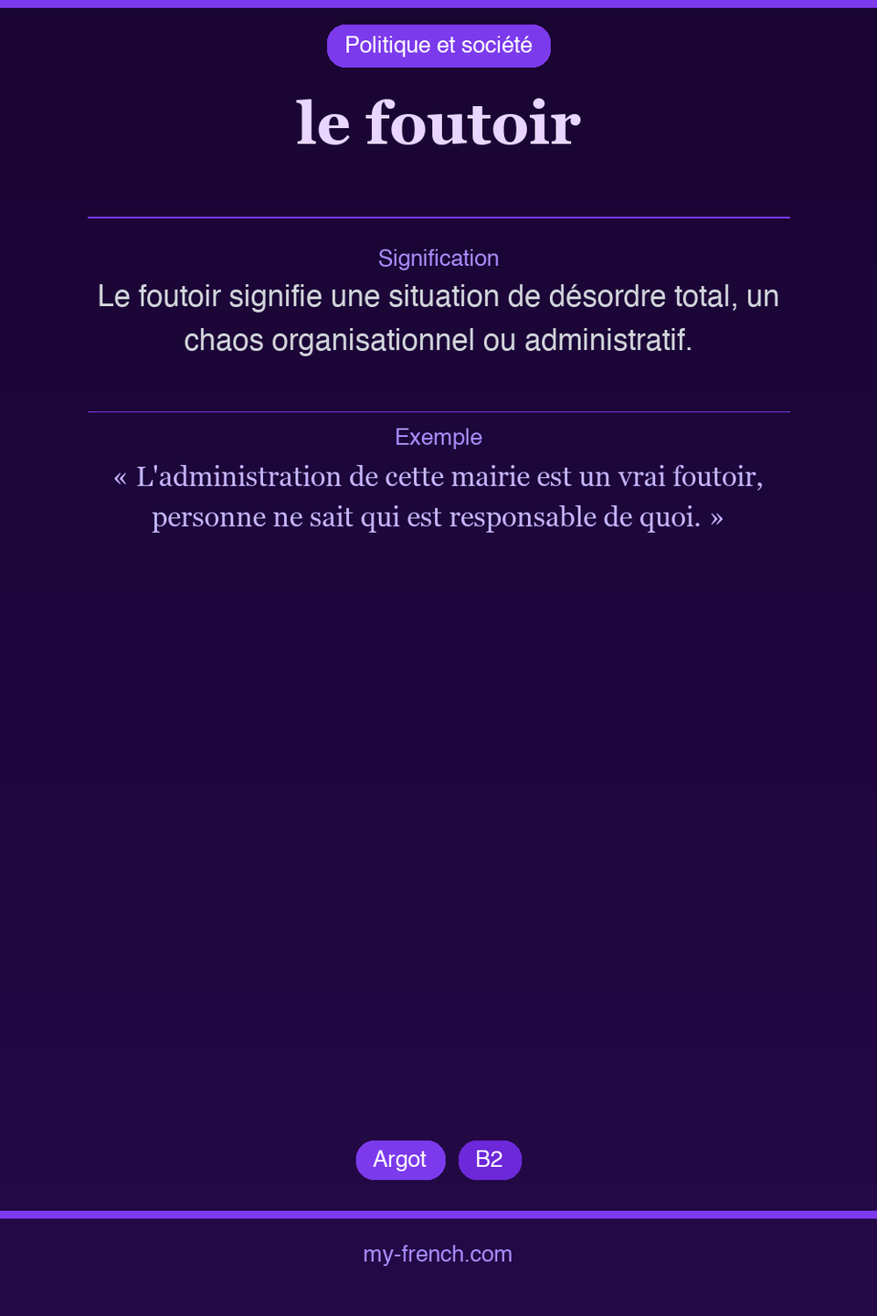 le foutoir : que veut dire cette expression ?