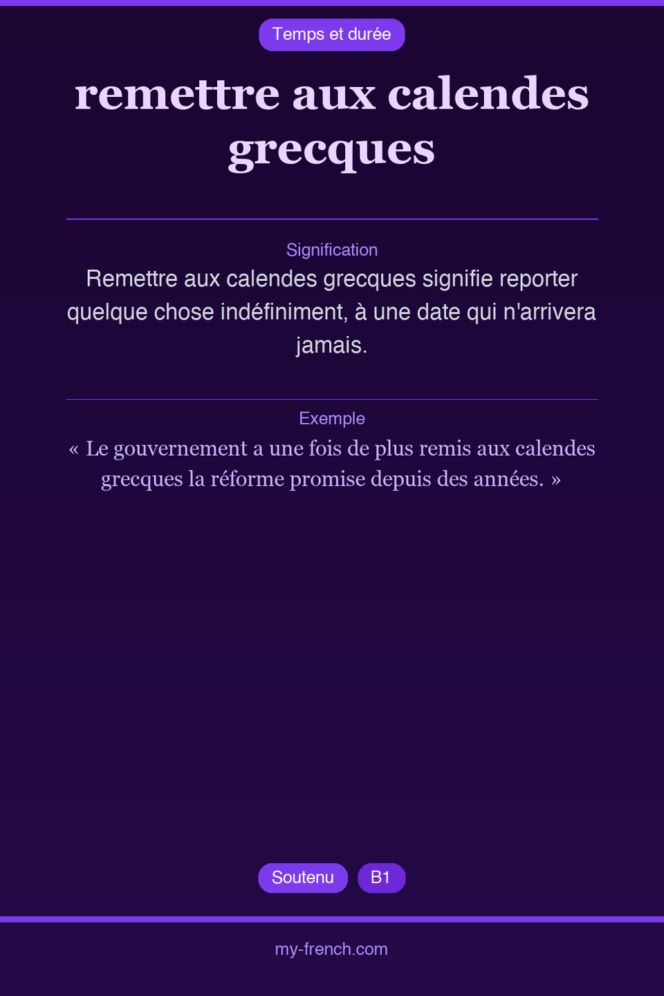 remettre aux calendes grecques : que veut dire cette expression ?