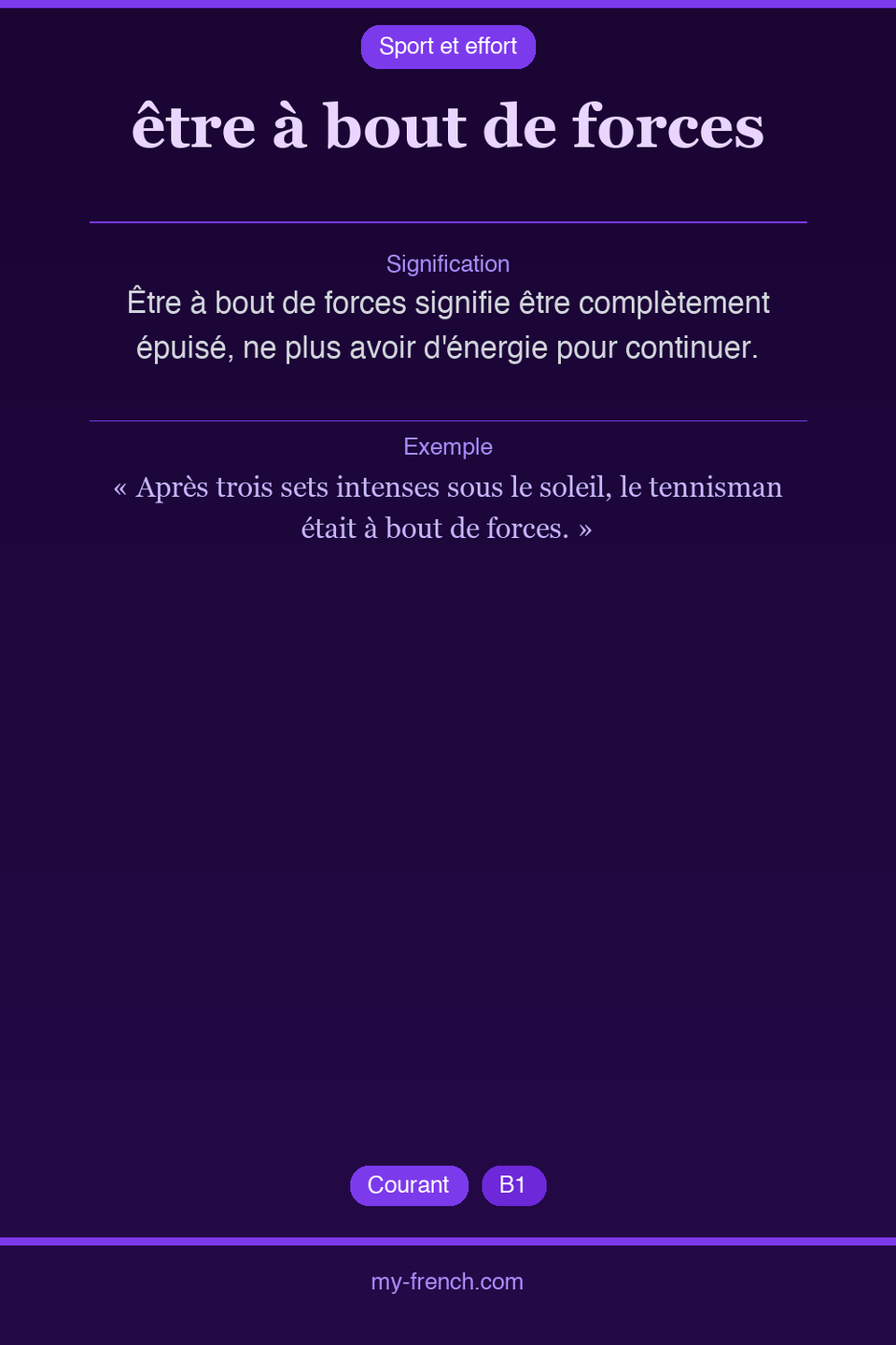 être à bout de forces : que veut dire cette expression ?