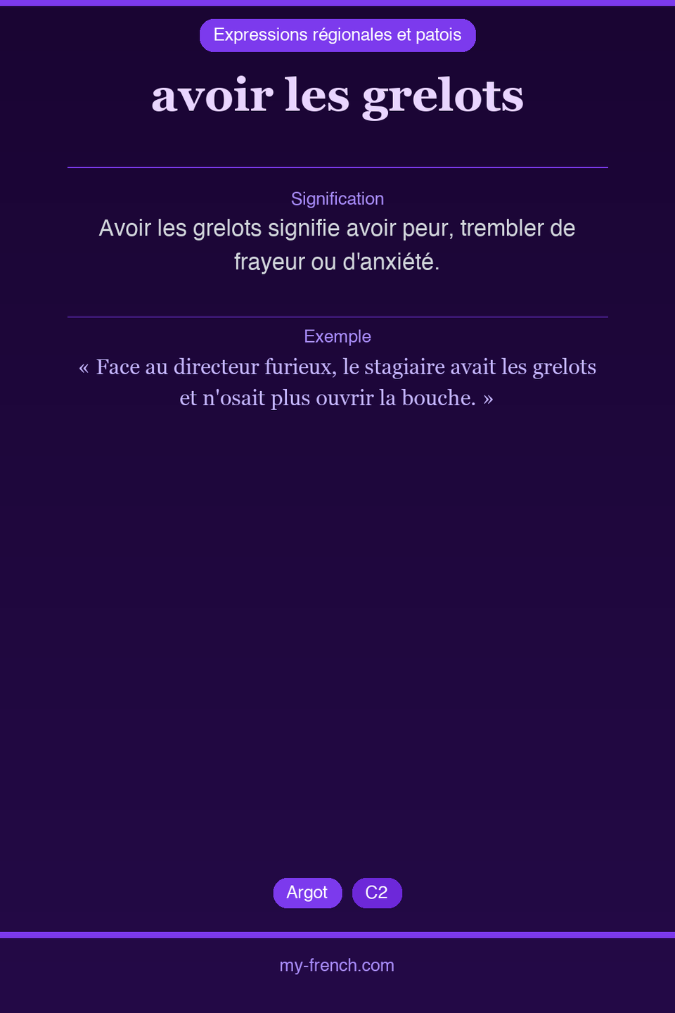 avoir les grelots : que veut dire cette expression ?