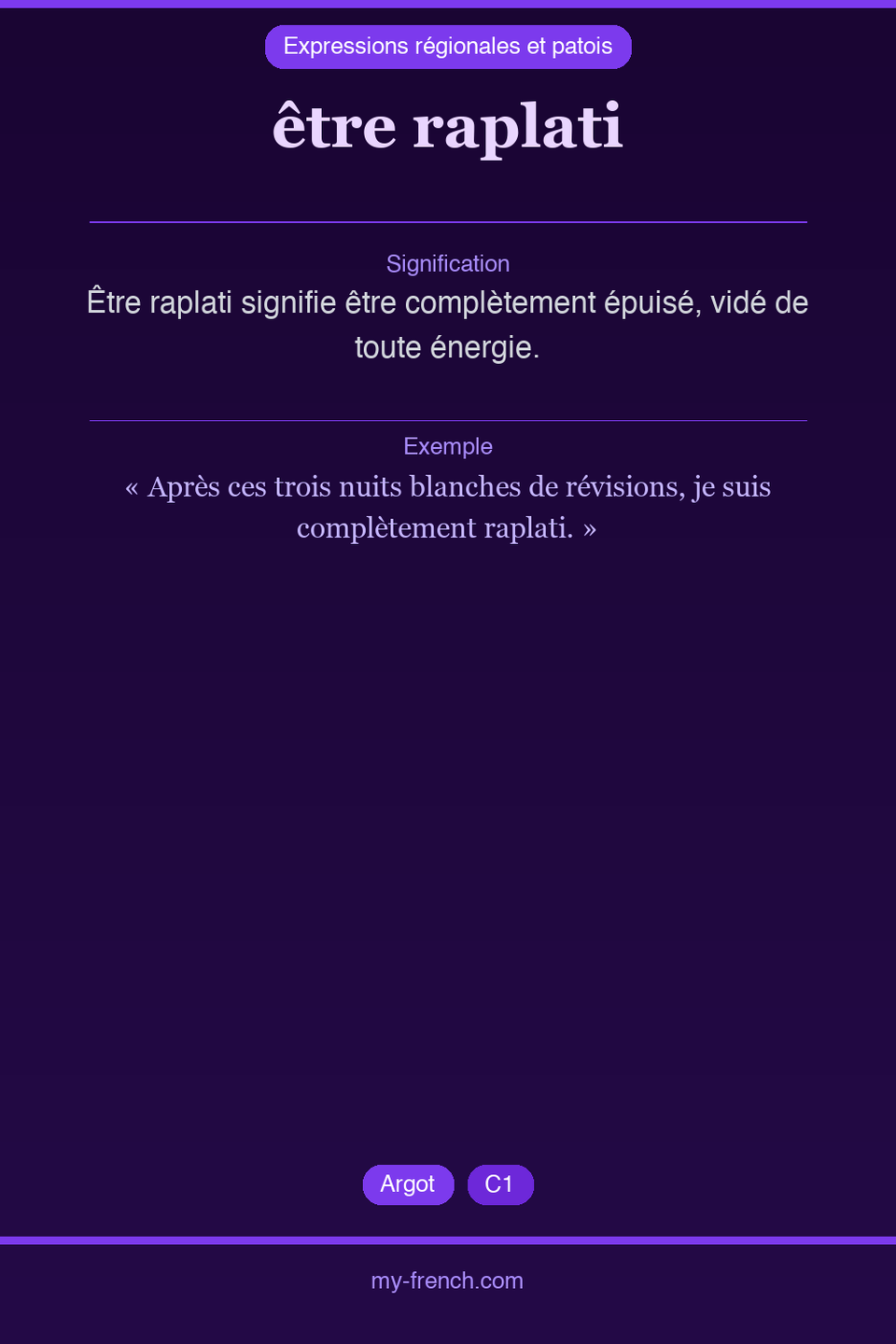 être raplati : que veut dire cette expression ?