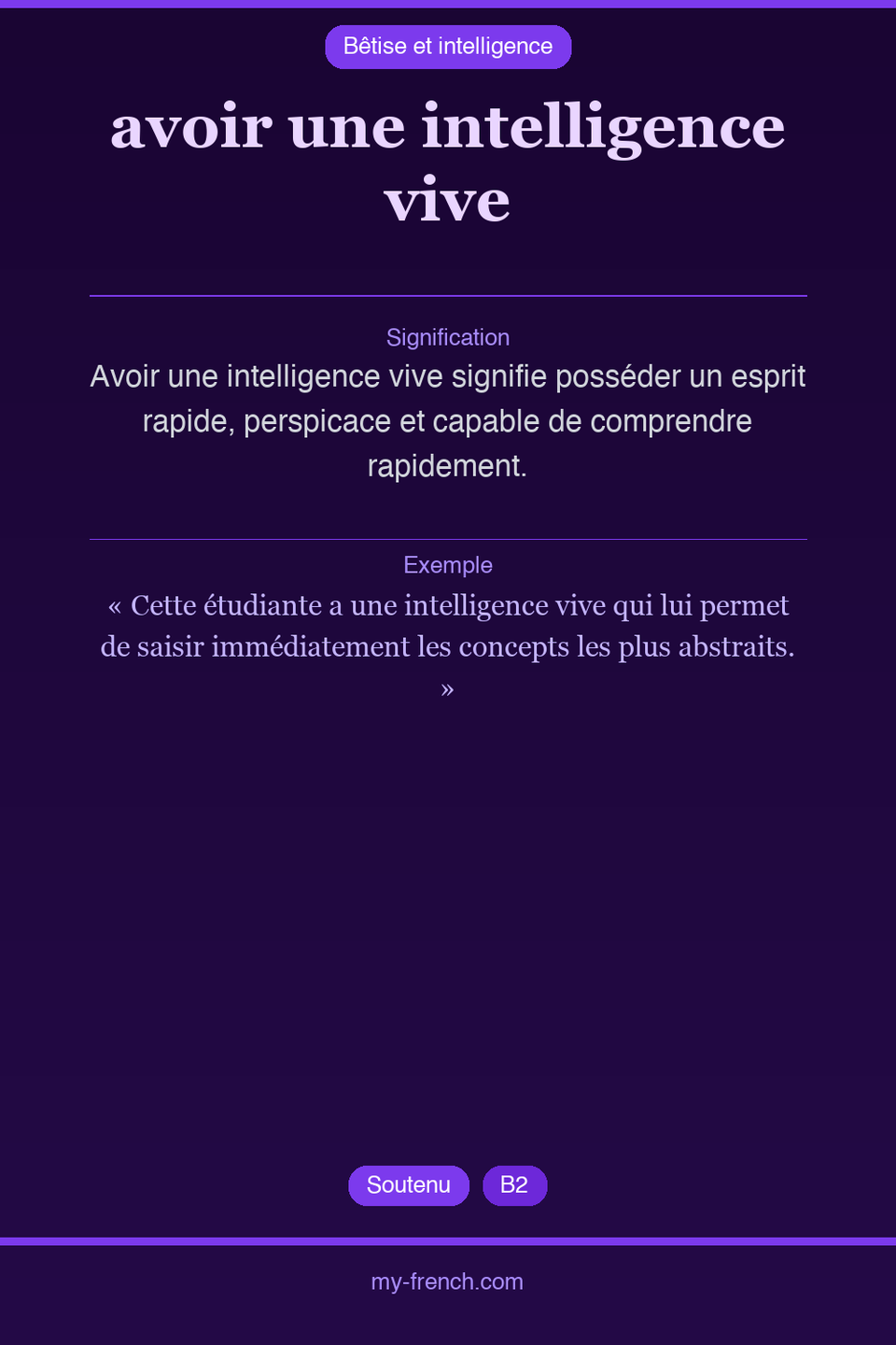 avoir une intelligence vive : que veut dire cette expression ?