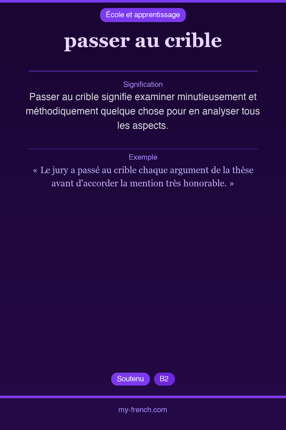 passer au crible : que veut dire cette expression ?